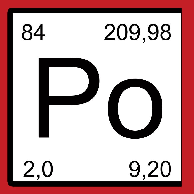 Tableau de la période de conception des éléments Po en polonium