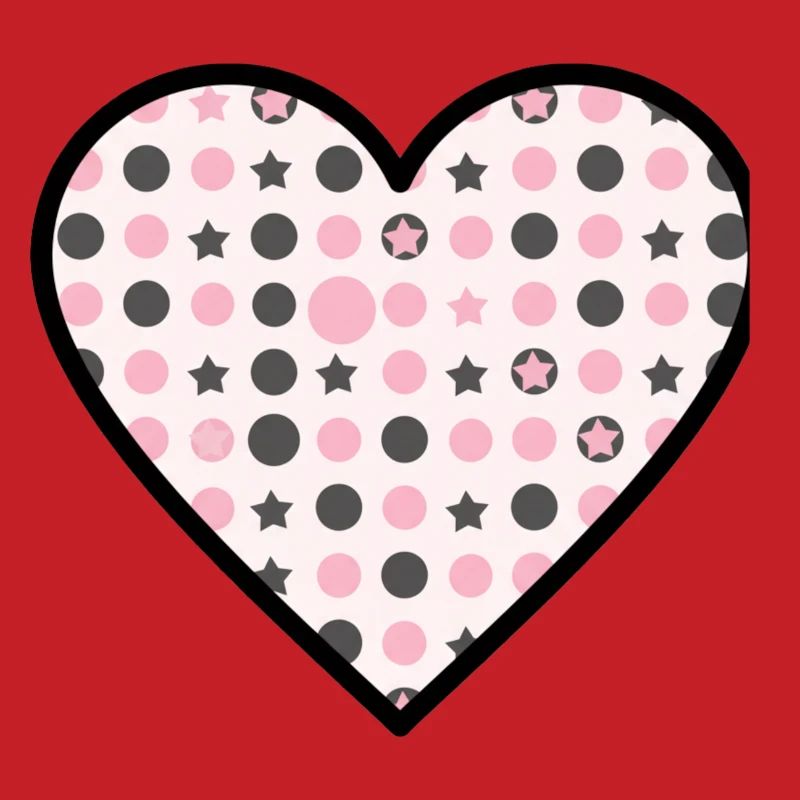 Heart Pattern Star Dots Cute Vector