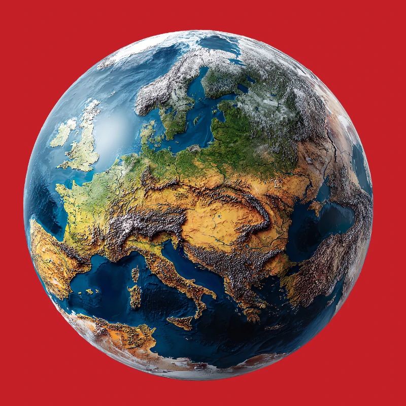 Conception du globe : paysage Europe-Asie
