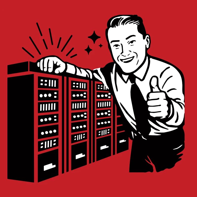 Retro IT-Admin lächelt – Vintage Tech Support