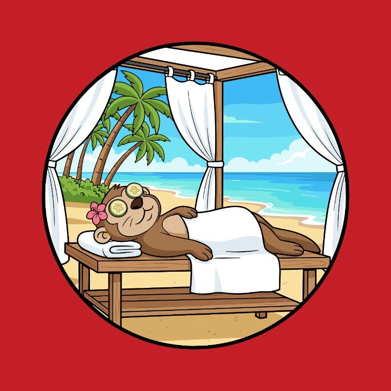 Beach Spa Monkey Ape Relaxing Art