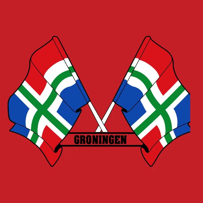 Deux drapeaux texte GRONINGEN