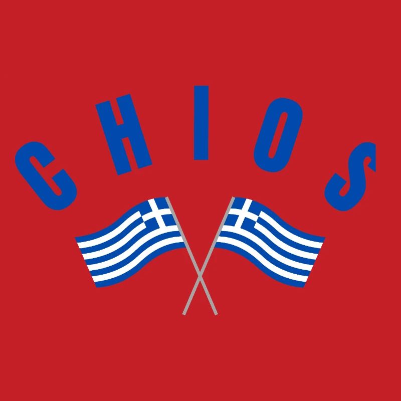 Chios Croisé des drapeaux grecs
