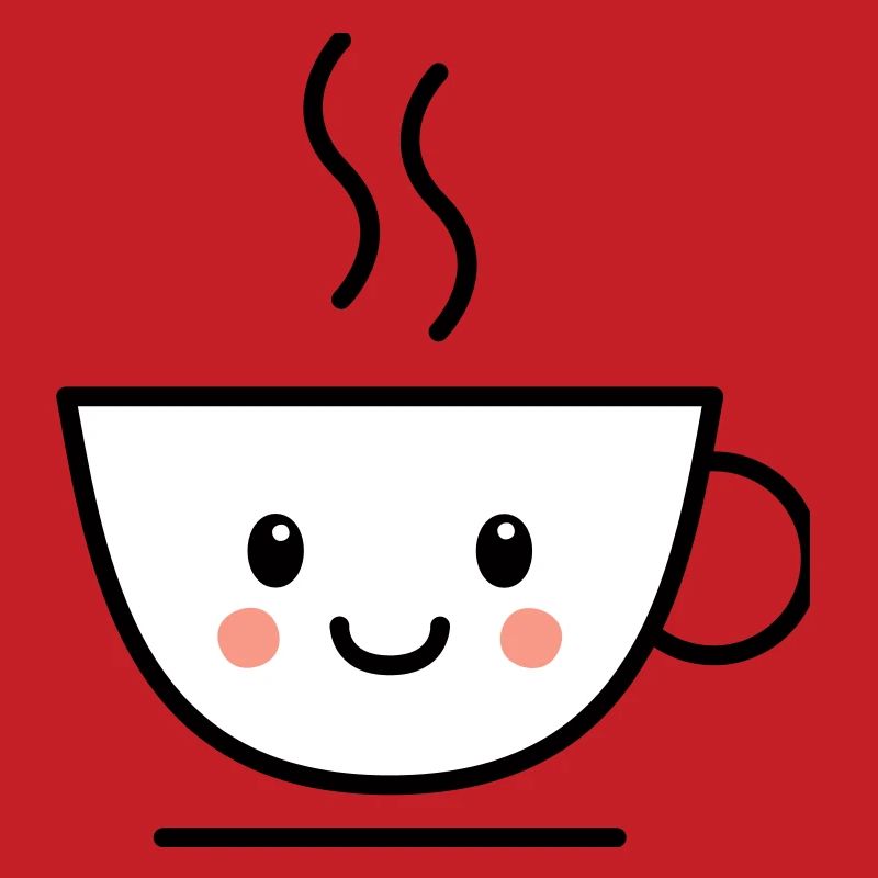 Kaffee, Tee oder Kakao Tasse mit kawaii Gesicht