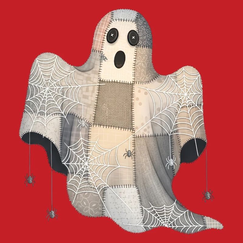 Patchwork Ghost with Spider Webs