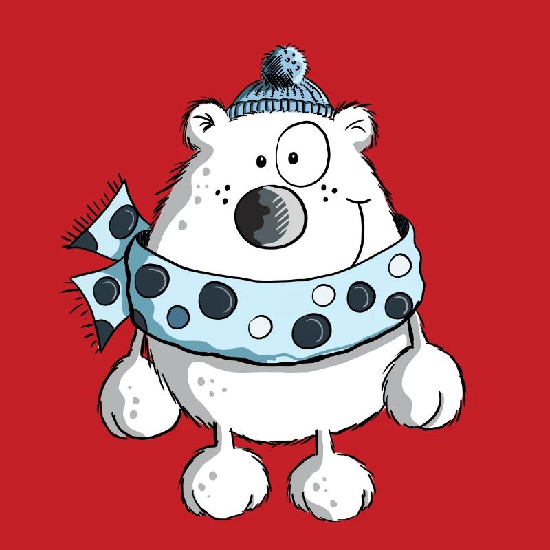 Drolliger Eisbär - Bär - Winter - Comic - Tiere