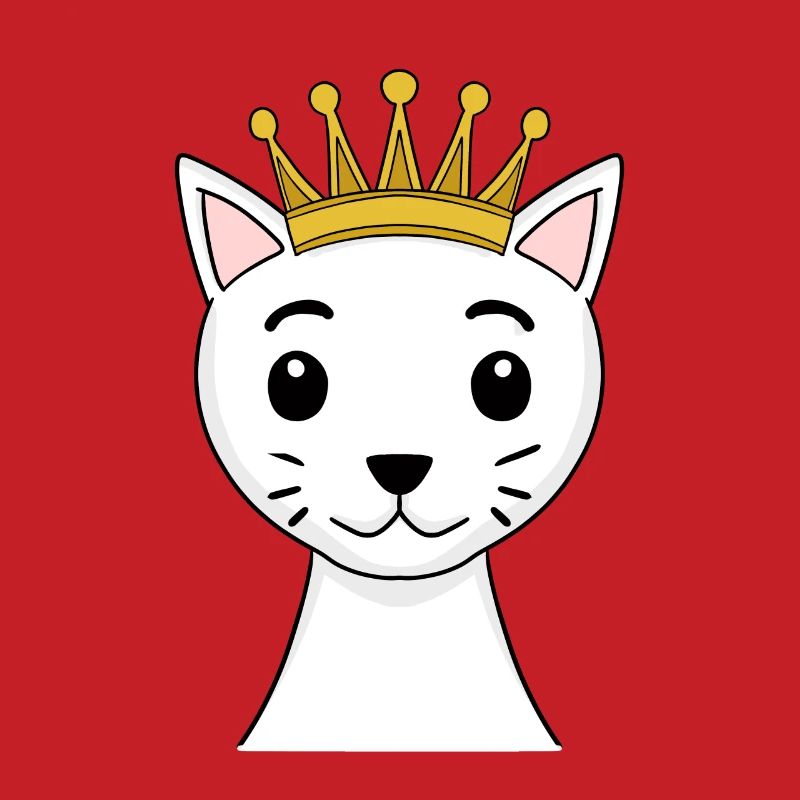 Katze mit Krone - Türkisch Angora mit Krone