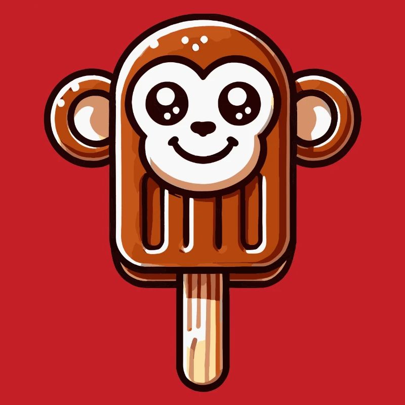 Ein Eis in Form eines lächelnden Äffchens