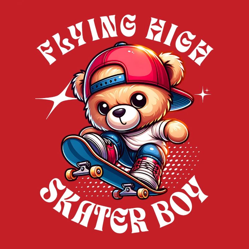 Skater Teddybär auf Skateboard