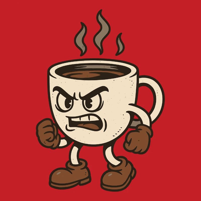 Tasse à café délicate avec pose de combat