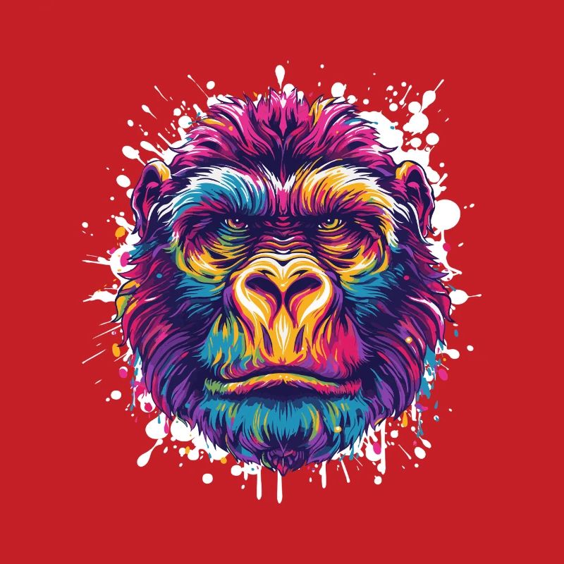 Gorilla Farbklecks Tier