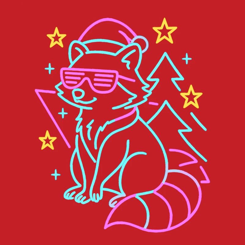 Conception de Noël de raton laveur cool