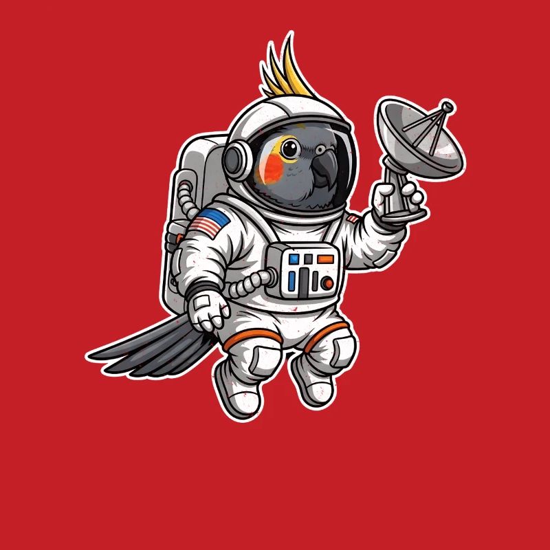 oiseau de l’espace astronaute calopsitte