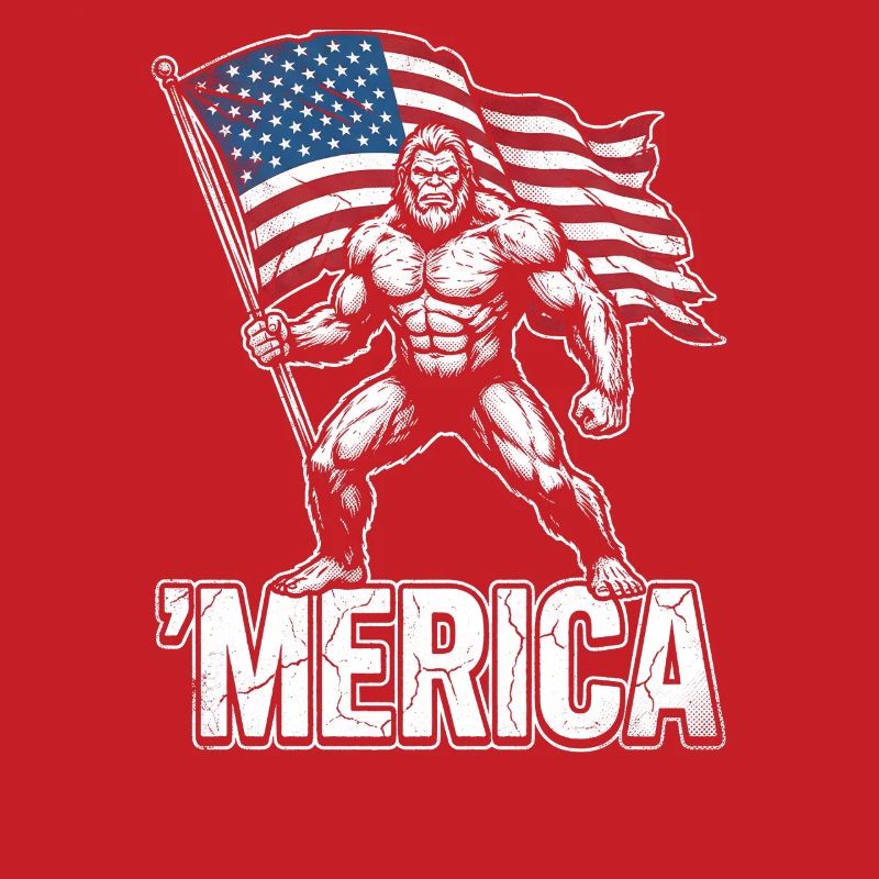 Amerika Bigfoot Lustiger Bigfoot zum 4. Juli Ameri
