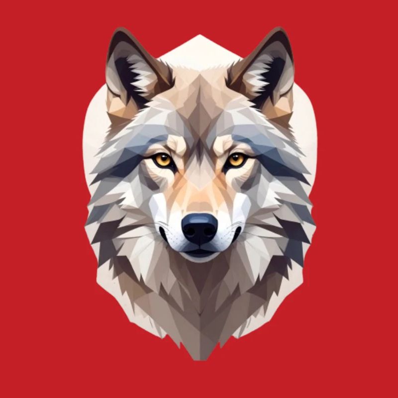 Geometrischer Wolfkopf