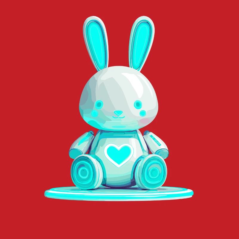 Glowing bunny robot with heart