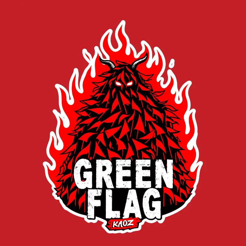 Flaming Green Flag Crest
