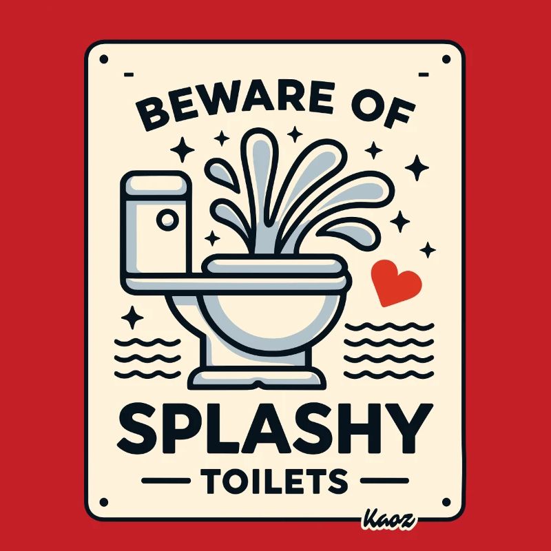 Beware Splashy Toilets Sign