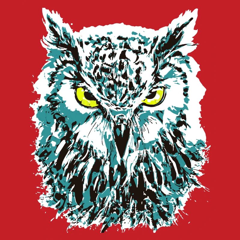 Bunte Eule - Eulenkopf - Kauz - Farbenfrohe Eule