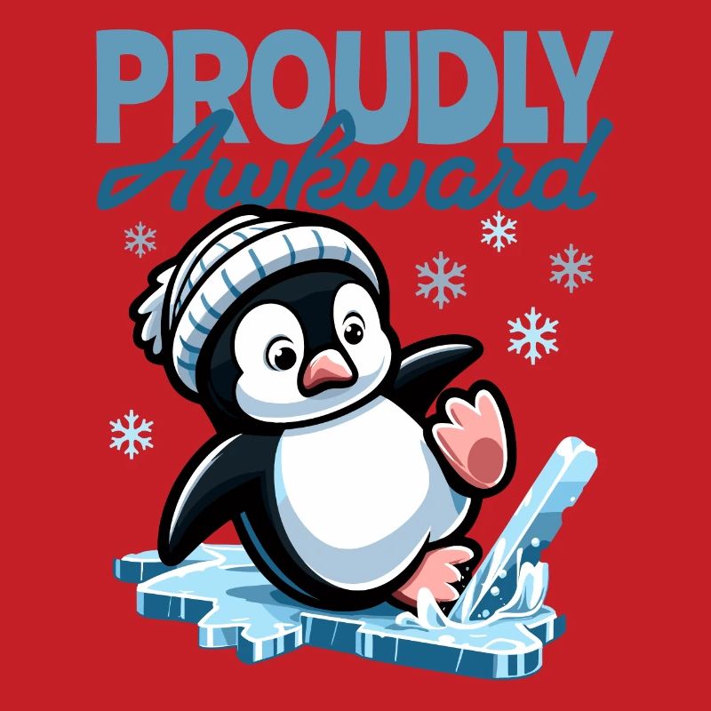 Proudly Awkward – Cute Penguin Slips on the Egg