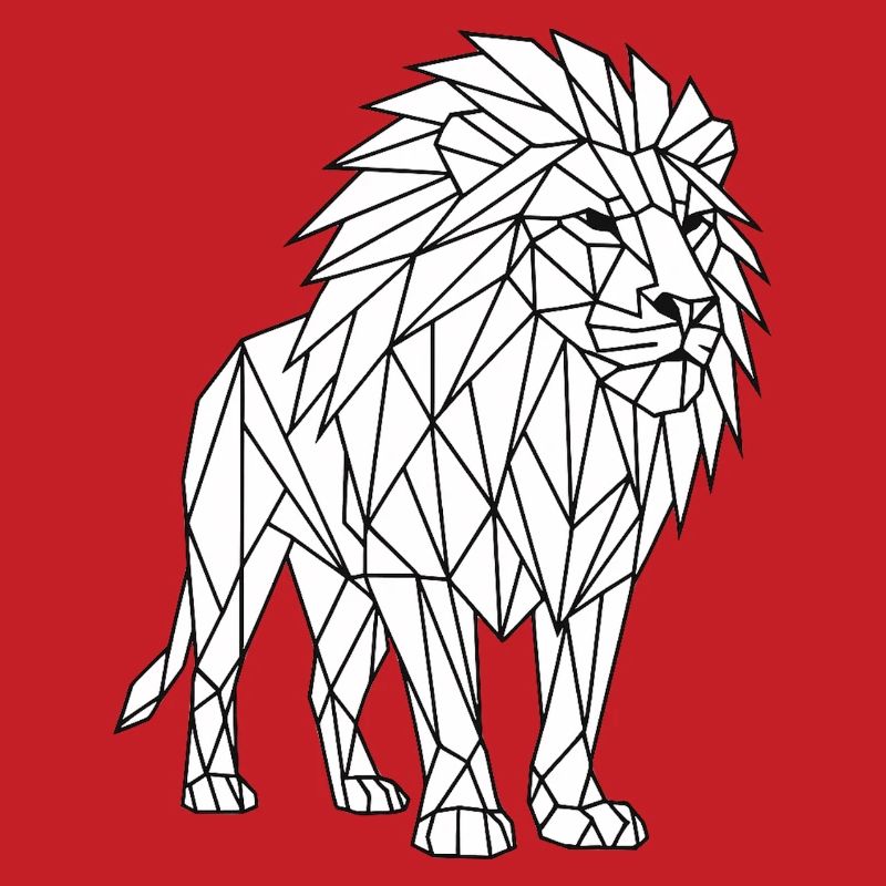 Style géométrique de polygone Lion