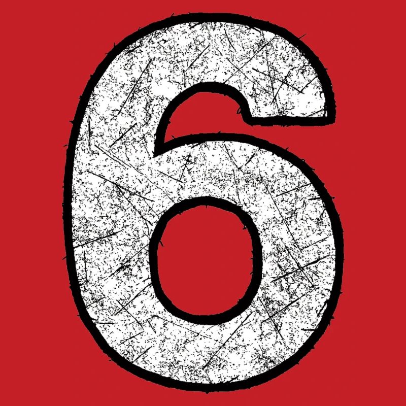 Six digits with scratch texture