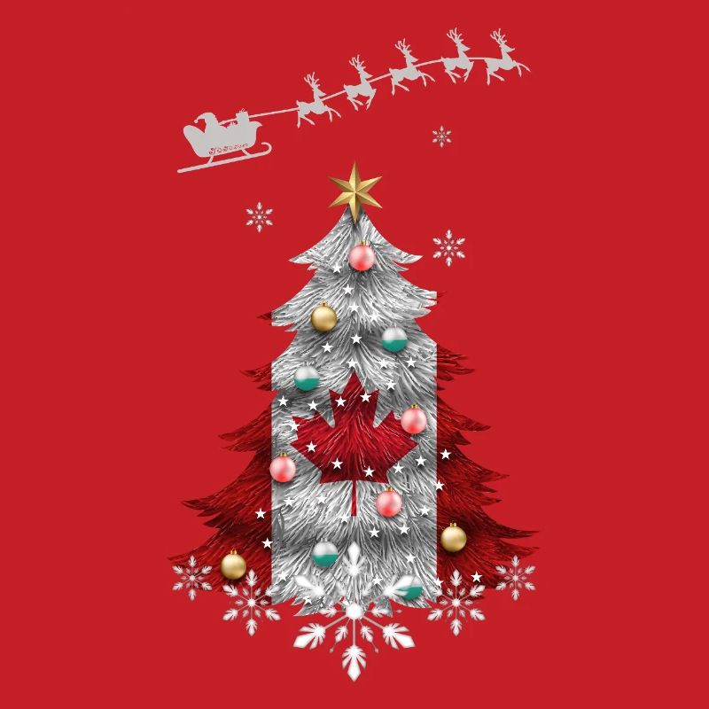 Christmas tree with Canada flag