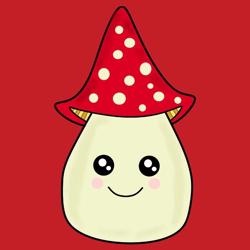 Kawaii champignon Toadstool mignon rouge avec visage