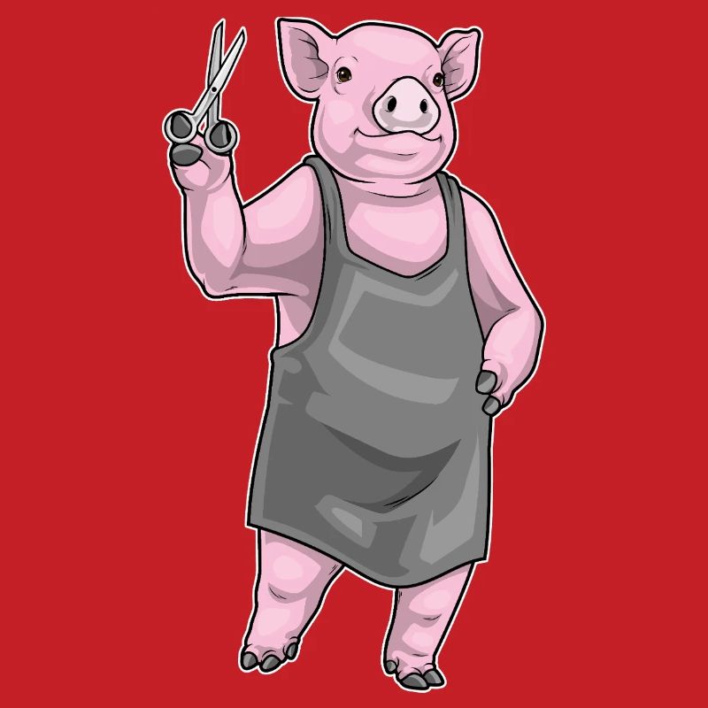 Ciseaux de coiffeur en forme de cochon