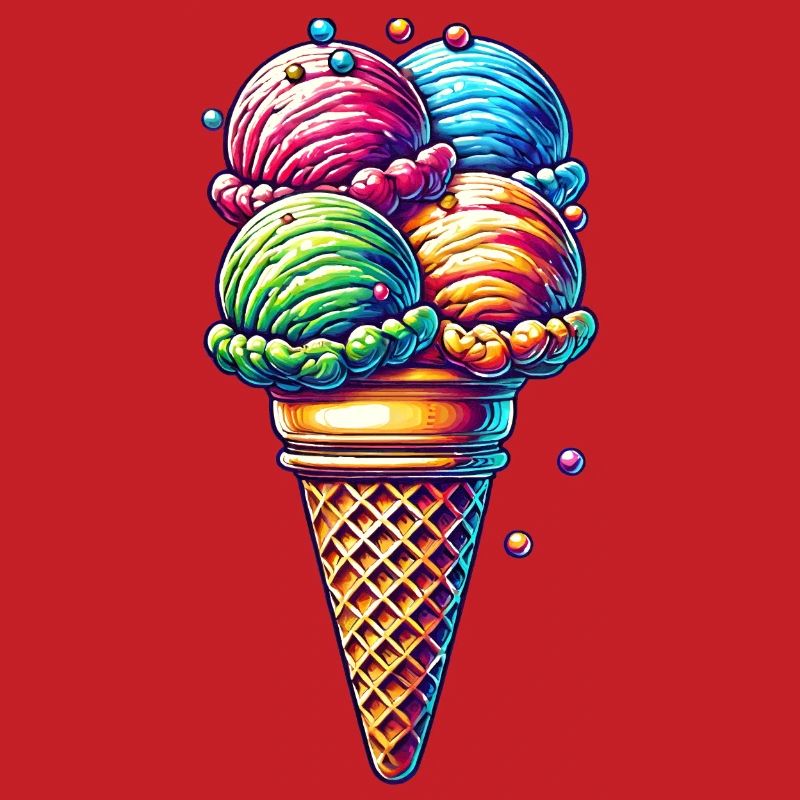 farbenfrohe Eiskreation in lebendigen Farben