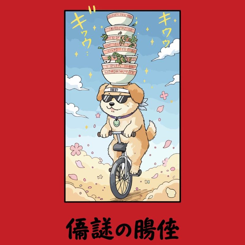 Noodle Stack Pup on Unicycle