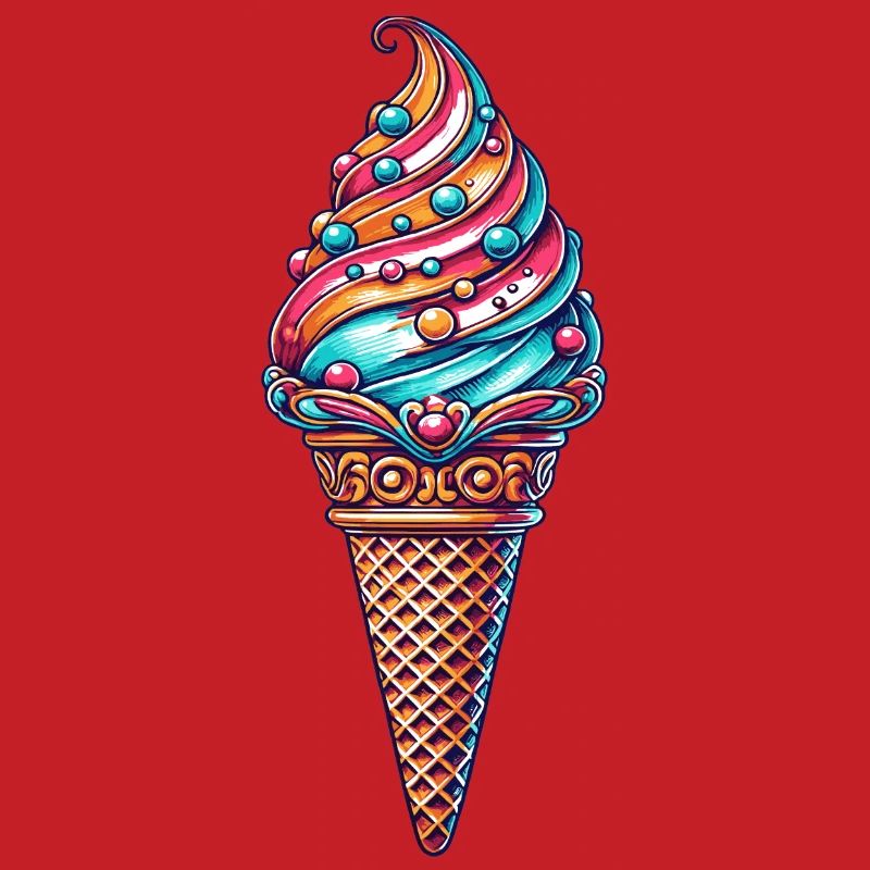 farbenfrohe Eiskreation in lebendigen Farben