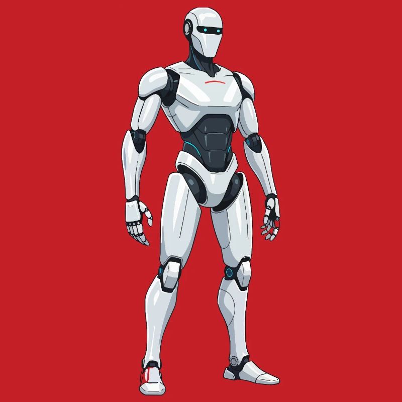 White SciFi Combat Robot