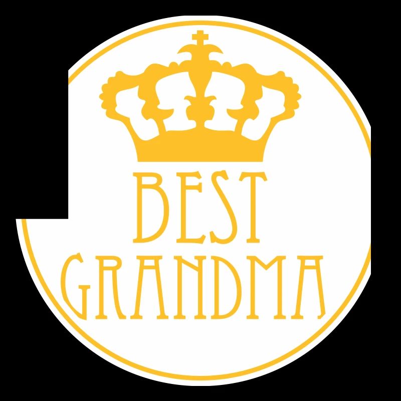 Best Grandma Crown Queen Classy Logo Round Circle