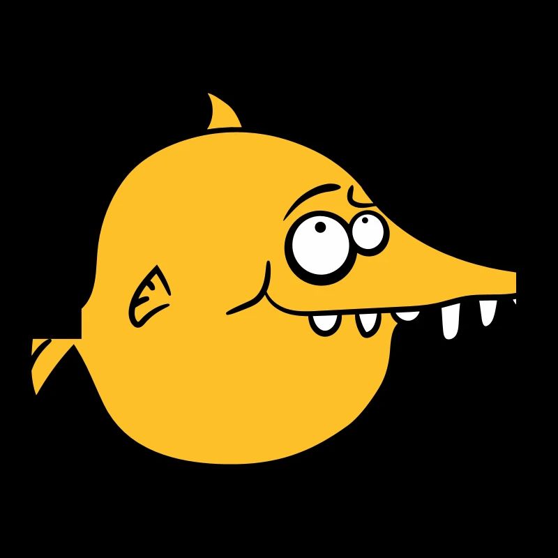 thick round funny comic fish