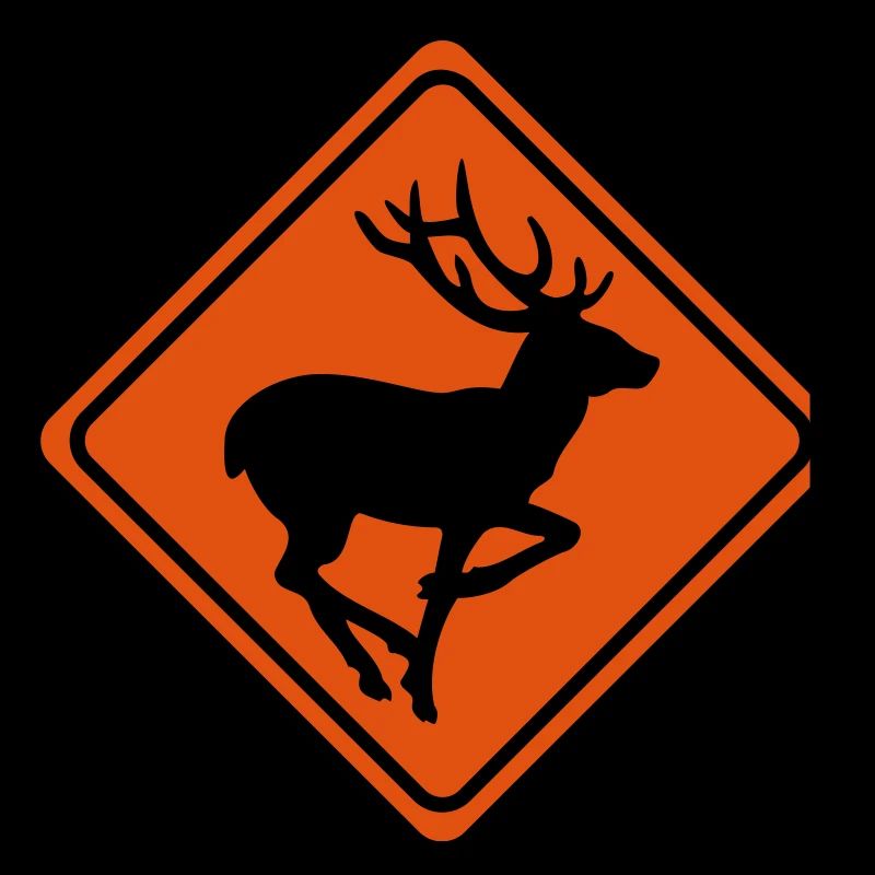 Warning deer stag - 1 color vector