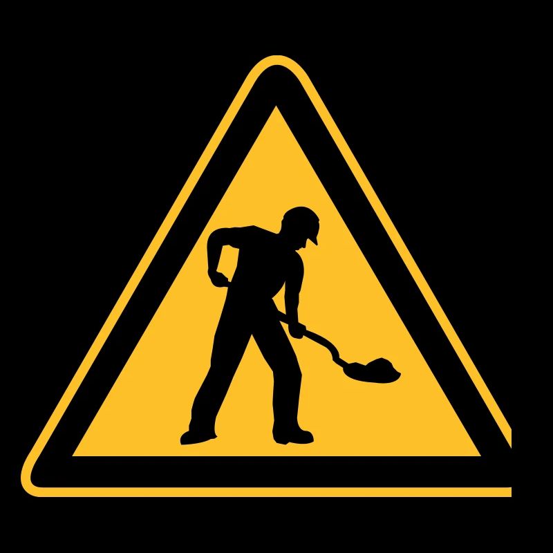 Panneau chantier de construction de route