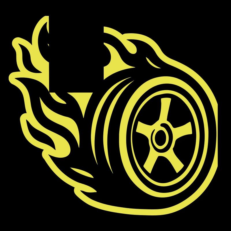 Tire Flame Car