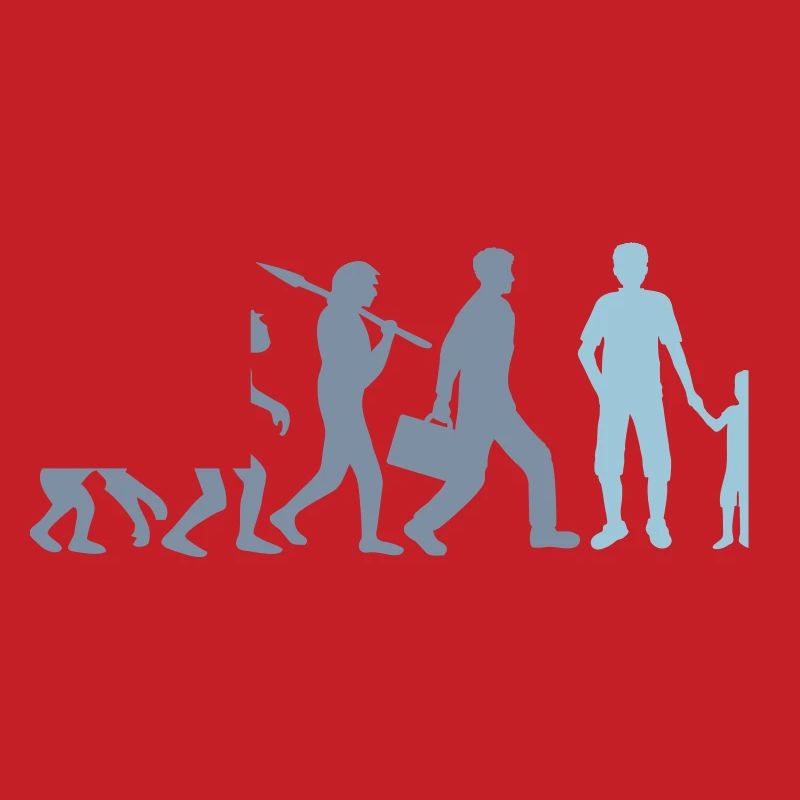 Junge Papa Evolution Kind