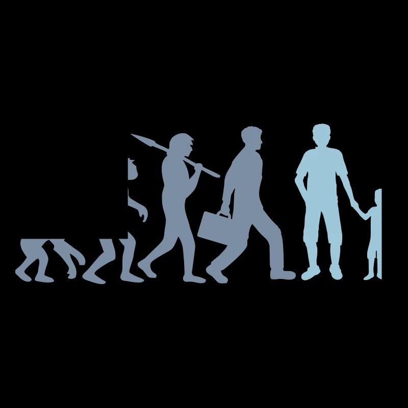 Junge Papa Evolution Kind