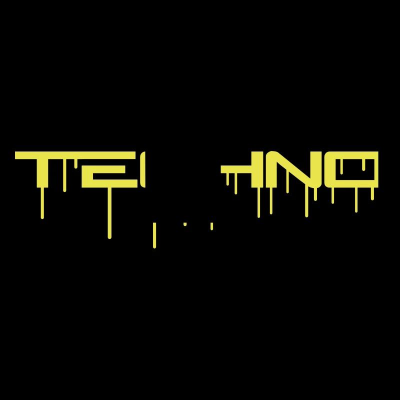 Techno Green Graffiti Spray Drop Music Saying