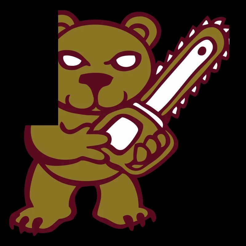 teddy bear pruner bear chainsaw fun naughty