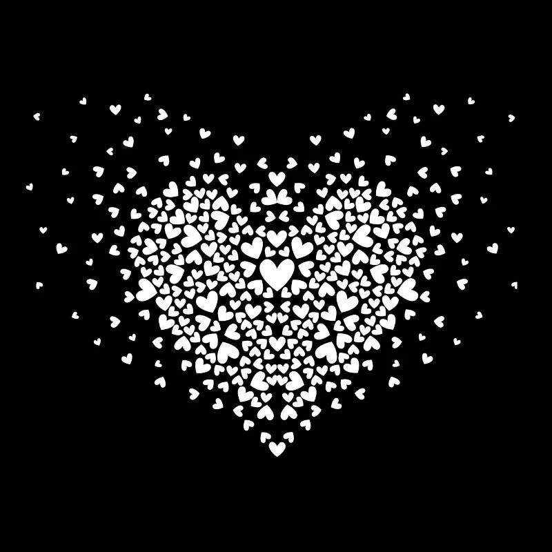 Heart explosion white