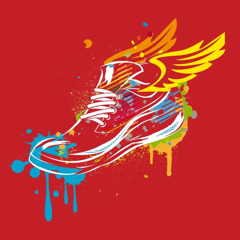 Sneaker graffiti with wings