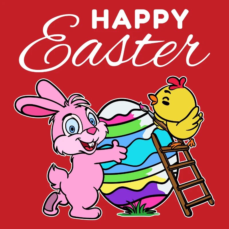 Happy easter bunny easter bunny chick hen egg