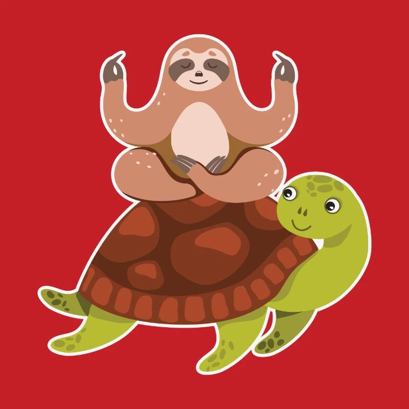 Sloth Riding Turtle Lazy Sloth Turtle