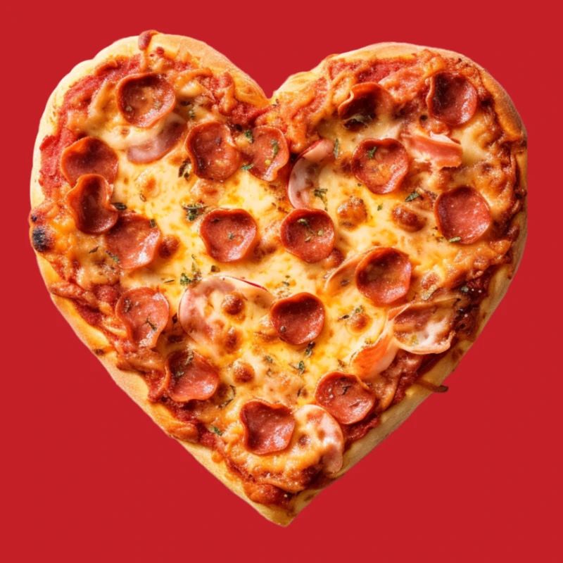 Heart Pepperoni Pizza Pattern