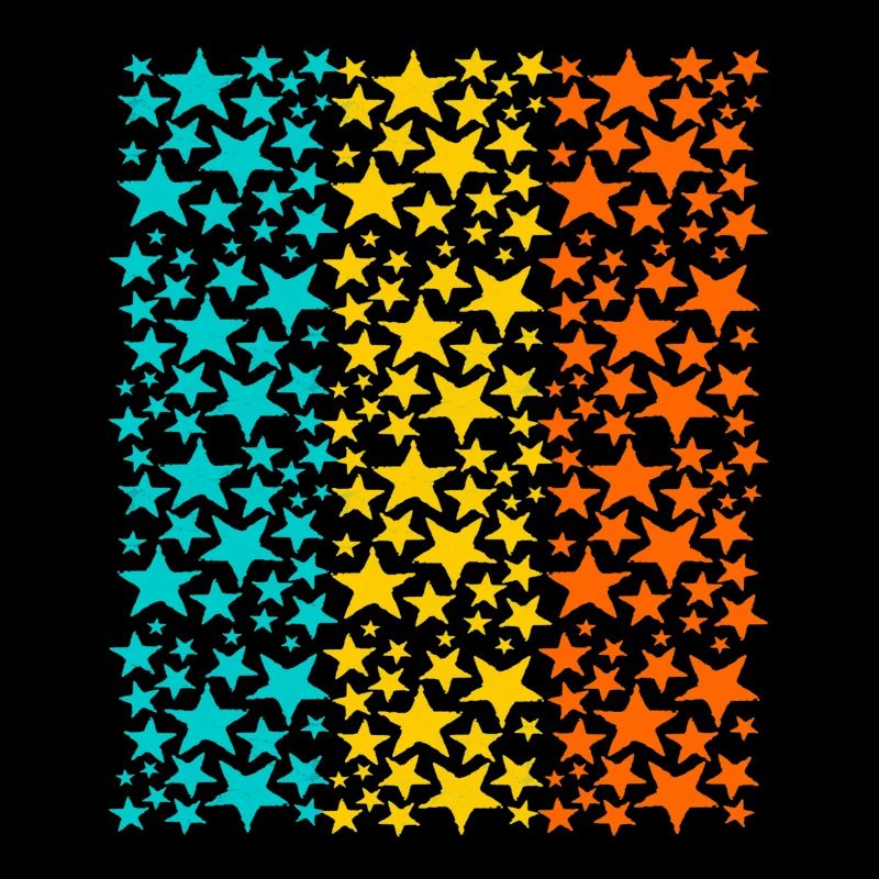 Glowing Rainbow Stars Pattern