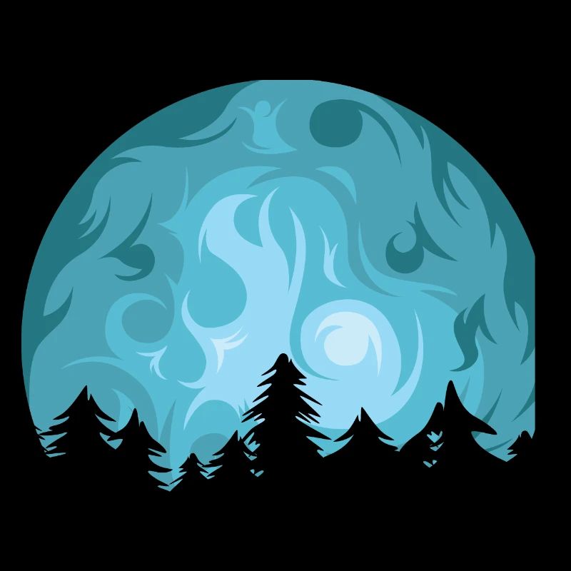 moon, forest, tranquility, relaxation, hiking, nature, symbol