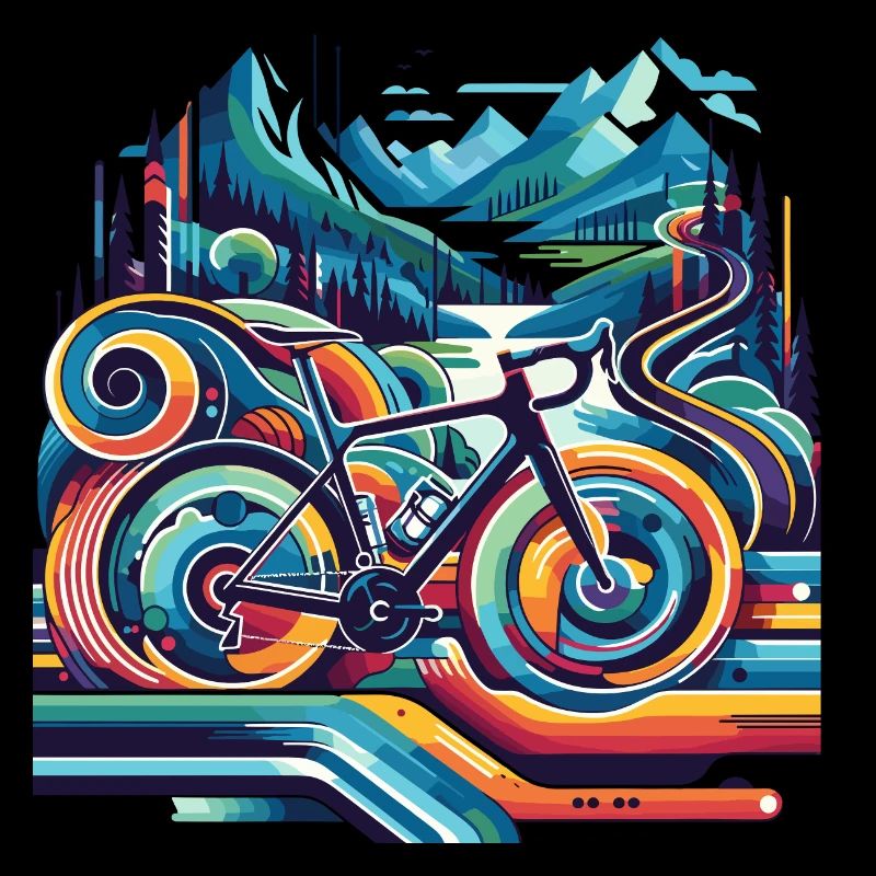Bicycle with wavy lines